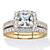 Princess-Cut Created White Sapphire 2-Piece Halo Wedding Ring Set 2.60 TCW in 18K Gold Plated Sterling Silver-11 at PalmBeach Jewelry