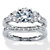Round Cubic Zirconia 2 Piece Bridal Ring Set 2.01 TCW Platinum Plated-11 at PalmBeach Jewelry