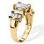 Emerald-Cut Cubic Zirconia Engagement Ring 3.10 TCW 18K Gold Plated .925 Sterling Silver-12 at PalmBeach Jewelry