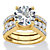 Round Cubic Zirconia 2 Piece Multi-Row Jacket Bridal Ring Set 4.80 TCW 14k Gold Plated Sterling Silver-11 at PalmBeach Jewelry