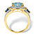 Cushion Cut Genuine Blue Topaz & White CZ Halo Ring 4.64 TCW 18K Gold Plated Sterling Silver-12 at PalmBeach Jewelry