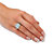 Cushion Cut Genuine Blue Topaz & White CZ Halo Ring 4.64 TCW 18K Gold Plated Sterling Silver-13 at PalmBeach Jewelry