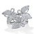 Round Pave' Style Cubic Zirconia Butterfly Ring 1 CTW Silvertone-11 at Direct Charge presents PalmBeach