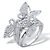 Round Pave' Style Cubic Zirconia Butterfly Ring 1 CTW Silvertone-15 at Direct Charge presents PalmBeach