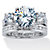 Round Cubic Zirconia 2 Piece Eternity Bridal Ring Set 5.63 TCW Platinum Plated Sterling Silver-11 at PalmBeach Jewelry