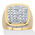 Men's Round Diamond Accent Grid Ring 14K Gold Plated-11 at PalmBeach Jewelry