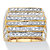 Men's Round Multi Row Step Top Diamond Accent Ring 14k Gold Plated-11 at PalmBeach Jewelry