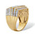 Men's Round Multi Row Step Top Diamond Accent Ring 14k Gold Plated-12 at PalmBeach Jewelry