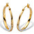 2 Sided Round Genuine Diamond Hoop Earrings 1/10 TCW 14K Gold Plated-11 at PalmBeach Jewelry