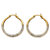 2 Sided Round Genuine Diamond Hoop Earrings 1/10 TCW 14K Gold Plated-12 at PalmBeach Jewelry