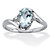 Oval Cut Genuine Aquamarine & Diamond Accent Bypass Ring 1 TCW Platinum Plated Sterling Silver-11 at PalmBeach Jewelry