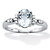 Oval Cut Genuine Aquamarine And Diamond Accent Ring 1 TCW Platinum Plated Sterling Silver-11 at PalmBeach Jewelry