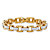 Men's Diamond Accent Pave-Style Two-Tone Fancy-Link Bracelet Yellow Gold-Plated 9.5"-11 at PalmBeach Jewelry