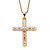 Men's Round Crystal Crucifix Cross Pendant and Chain Goldtone 24" Length-11 at PalmBeach Jewelry