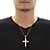 Men's Round Crystal Crucifix Cross Pendant and Chain Goldtone 24" Length-14 at PalmBeach Jewelry