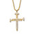 Men's Goldtone Round Crystal Nail Cross Pendant With Chain 24" Length-11 at PalmBeach Jewelry