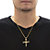 Men's Goldtone Round Crystal Nail Cross Pendant With Chain 24" Length-14 at PalmBeach Jewelry