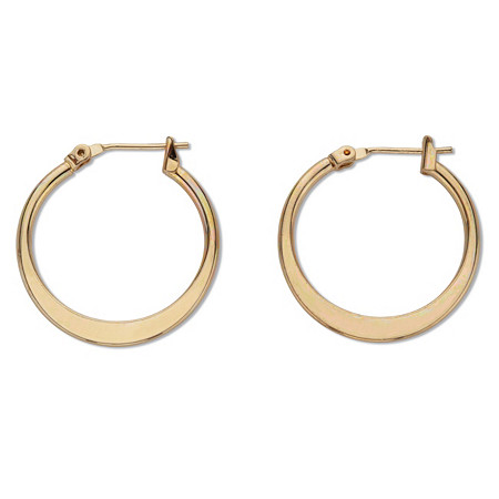 Flat Hoop Earrings Goldtone 3/4" Diameter at PalmBeach Jewelry