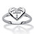 Diamond Accent Floating Cross Heart Ring Platinum Plated .925 Sterling Silver-11 at PalmBeach Jewelry
