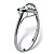 Diamond Accent Floating Cross Heart Ring Platinum Plated .925 Sterling Silver-12 at PalmBeach Jewelry