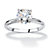 1.88 TCW Round Cubic Zirconia Solitaire Engagement Ring Silvertone-11 at Direct Charge presents PalmBeach