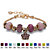Simulated Bali-Style Beaded Birthstone Charm and Spacer Bracelet Goldtone 8"-10"-106 at PalmBeach Jewelry