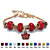 Simulated Bali-Style Beaded Birthstone Charm and Spacer Bracelet Goldtone 8"-10"-107 at PalmBeach Jewelry
