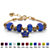 Simulated Bali-Style Beaded Birthstone Charm and Spacer Bracelet Goldtone 8"-10"-109 at PalmBeach Jewelry