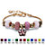 Simulated Bali-Style Beaded Birthstone Charm and Spacer Bracelet Goldtone 8"-10"-110 at PalmBeach Jewelry