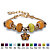 Simulated Bali-Style Beaded Birthstone Charm and Spacer Bracelet Goldtone 8"-10"-111 at PalmBeach Jewelry