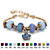 Simulated Bali-Style Beaded Birthstone Charm and Spacer Bracelet Goldtone 8"-10"-112 at PalmBeach Jewelry