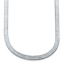 Flexible Herringbone Necklace in Sterling Silver 18" Length