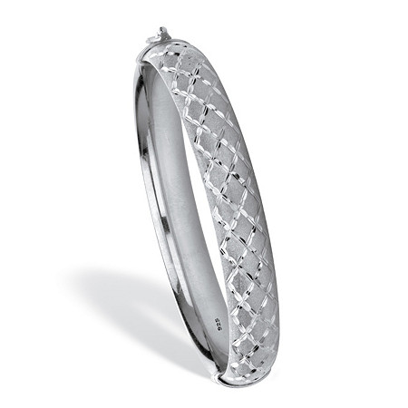 Diamond Cut .925 Sterling Silver Bangle Bracelet 7.75" at PalmBeach Jewelry