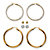 4-Pair CZ Stud & Hoop Set 4 TCW Goldtone & Gold Ion Plated Stainless Steel-12 at PalmBeach Jewelry