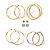 6 - Pair CZ Stud & Hoop Set 4 TCW. Goldtone & Gold Ion Plated Stainless Steel-11 at PalmBeach Jewelry
