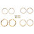 6 - Pair CZ Stud & Hoop Set 4 TCW. Goldtone & Gold Ion Plated Stainless Steel-12 at PalmBeach Jewelry