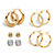 5-Pair CZ Stud & Hoop Set 4 TCW. Goldtone & Gold Ion Plated Stainless Steel-11 at PalmBeach Jewelry