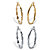 2 Pair Twisted Hoop Earring Set Silver & 18k Gold Plated Silver 1 1/4" Diameter-11 at PalmBeach Jewelry
