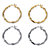 2 Pair Twisted Hoop Earring Set Silver & 18k Gold Plated Silver 1 1/4" Diameter-12 at Direct Charge presents PalmBeach