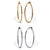 2 Pair Diamond Cut Hoop Earring Set .925 & 18k Gold Plated .925 1 3/4" Diameter-11 at PalmBeach Jewelry
