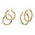 18k Gold Plated Silver 2 Pair Round Etched & Oval Twisted Earring Set 1 3/16" Diameter-11 at PalmBeach Jewelry