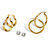 Round CZ Stud & Hoop 3 Piece Set 1 TCW 18K Gold Plated Sterling Silver-11 at PalmBeach Jewelry