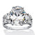Platinum Plated Sterling Silver Oval Cut Cubic Zirconia Engagement Ring-11 at PalmBeach Jewelry