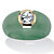 Genuine Green Jade & Round White Topaz Ring 1.55 TCW 10K Gold-11 at PalmBeach Jewelry