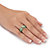 Genuine Green Jade & Round White Topaz Ring 1.55 TCW 10K Gold-13 at PalmBeach Jewelry