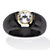 Genuine Black Jade & White Round Topaz Ring 1.55 TCW 10K Gold-11 at PalmBeach Jewelry