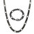 Men's Black Rhodium-Plated Figaro-Link 2-Piece Bracelet 9" & 30" Chain Set-11 at PalmBeach Jewelry