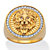 Round White Cubic Zirconia Halo Style Lion Head Ring .41 TCW 14k Gold-Plated-11 at PalmBeach Jewelry