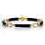 Genuine Black Jade & Oval Cut White Topaz Multi-Stone Link Bracelet  4.40 TCW 14k Gold-Plated Silver  7.75" Length-11 at PalmBeach Jewelry