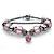 Breast Cancer Awareness Pink Crystal Bali-Style Half Beaded Bracelet Adjustable Silvertone 7.25" Length"-11 at PalmBeach Jewelry